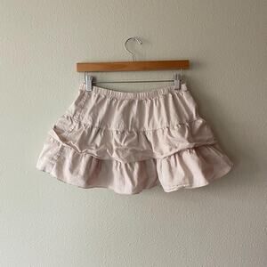 Brandy Melville light pink cotton tired mini skirt soft girl coquette | size S